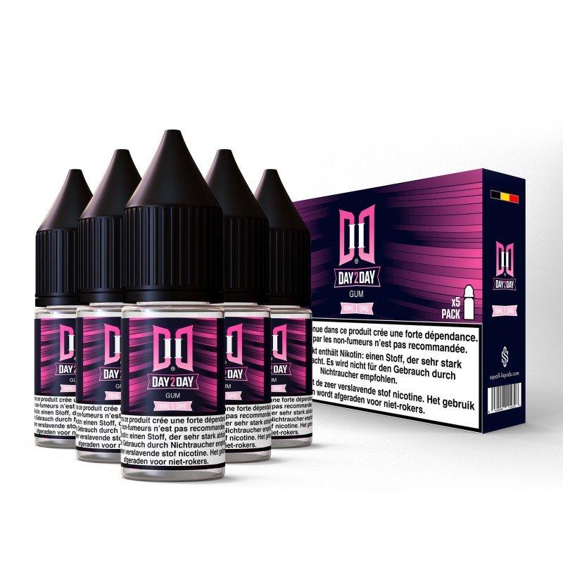 10ML - Day2Day Gum NicSalt Hybride (Pack 5 flacons) Day2Day
